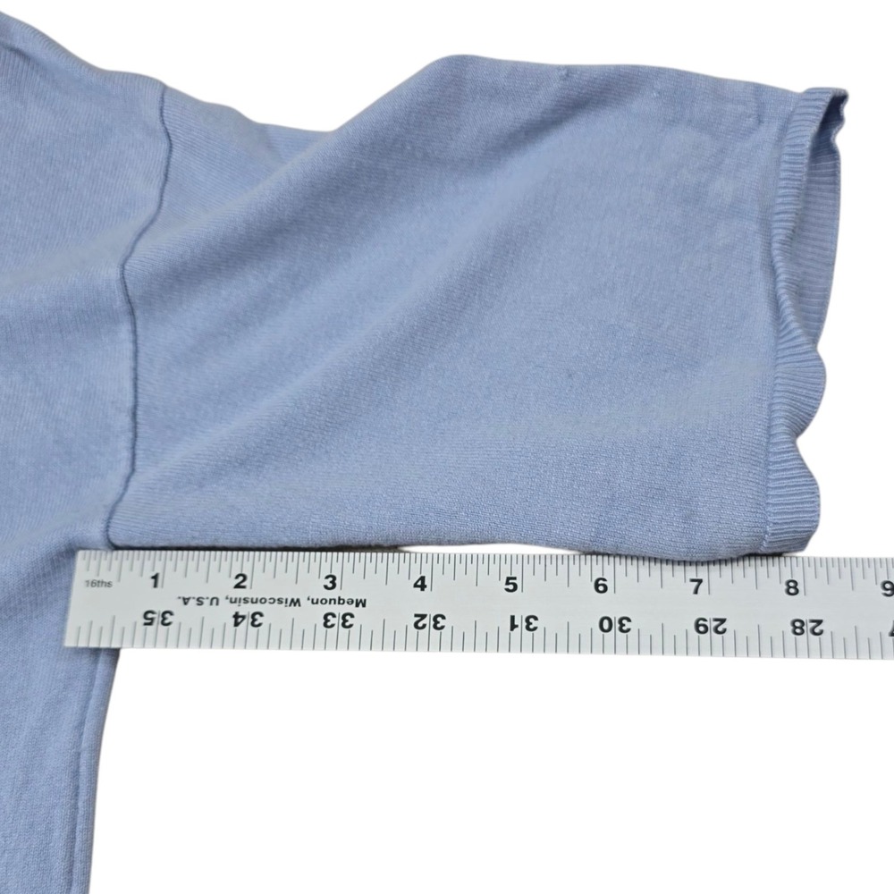 Lascana Women's Blue Short Sleeve Back Button Sweater Round Neck Size 10/12 - Picture 13 of 13